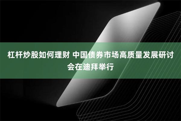 杠杆炒股如何理财 中国债券市场高质量发展研讨会在迪拜举行