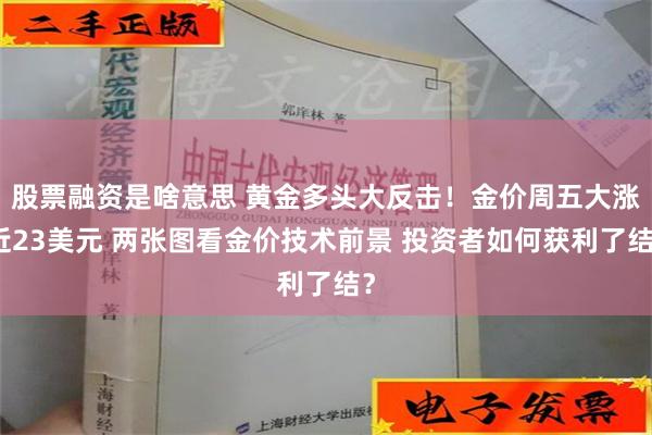 股票融资是啥意思 黄金多头大反击！金价周五大涨近23美元 两张图看金价技术前景 投资者如何获利了结？