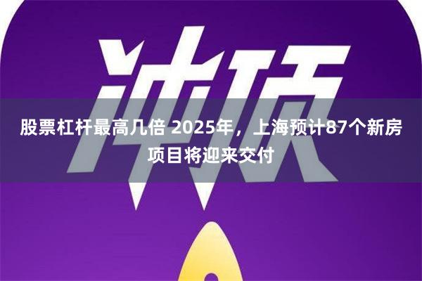 股票杠杆最高几倍 2025年，上海预计87个新房项目将迎来交付